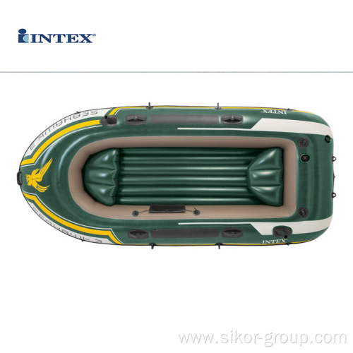 Intex 68380 Seahawk 3 Boat Set Inflatable Fishing Rowing Boat